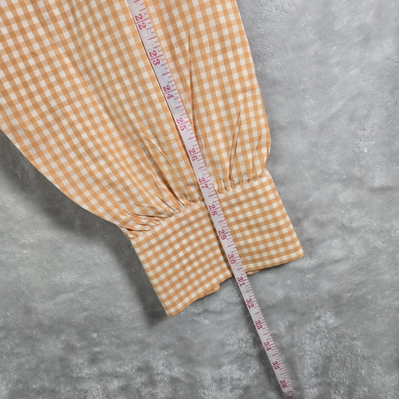 Turnbull & Asser Orange Checkered Collared Button Down Mens Size 43 17 Cotton - Picture 11 of 11